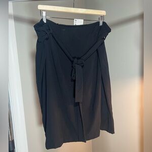 MM Lafleur +2 Black Knee-Length Wrap Skirt with Sash Sz 22 Plus Size Office